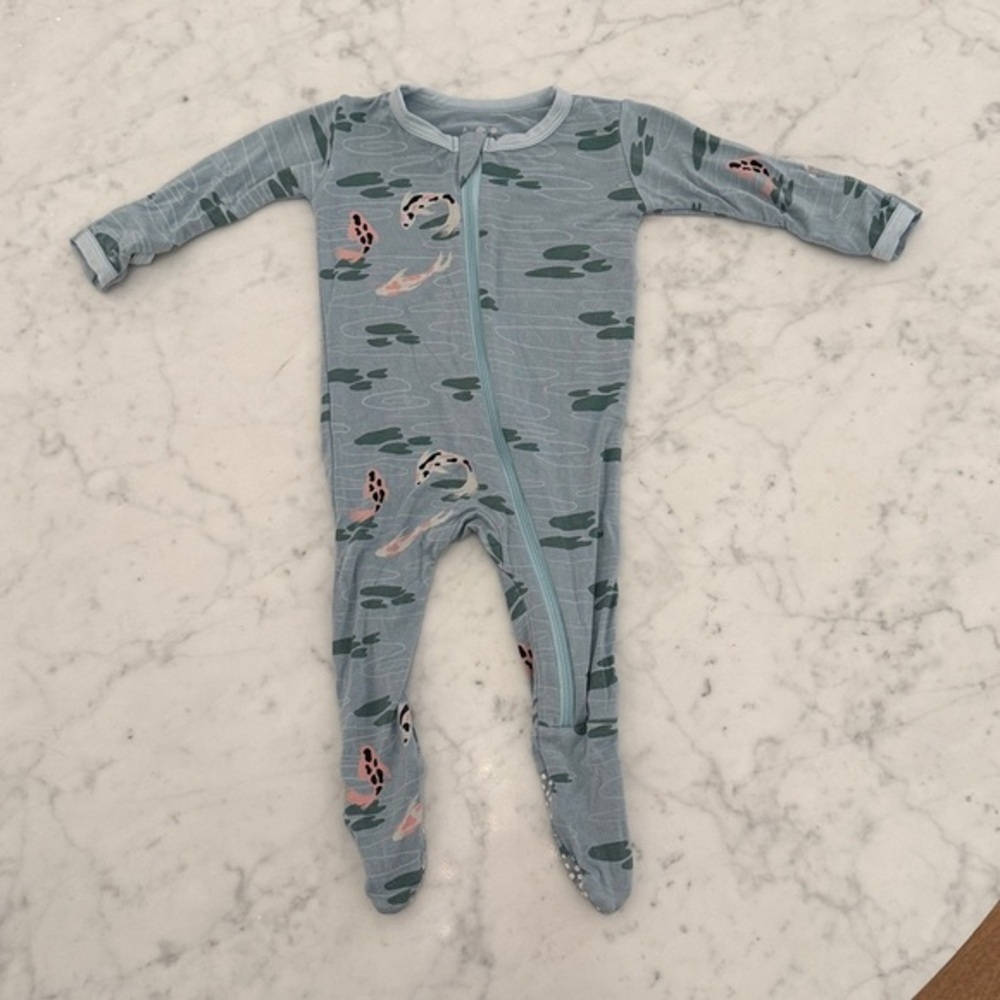 Kickee Pants Koi Pond Bamboo Zip Footie Sleeper 3-6M